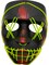 Heavy Cross Hatch Eyes Mask With Lime Party Wire EL Light Up Costume Accessory